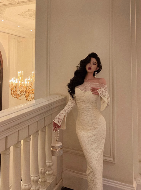 Classy Sheath White Lace Off The Shoulder 18th Birthday Dress Party Gown 18th Birthday Outfits Birthday Dress Ideas For Women DP572