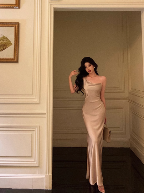 Classy Mermaid Spaghetti Straps Champagne 18th Birthday Dress Party Gown 18th Birthday Outfits Birthday Dress Ideas For Women DP580