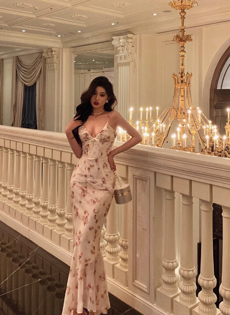 Classy Mermaid Spaghetti Straps Floral 18th Birthday Dress Party Gown 21st Birthday Outfits Birthday Dress Ideas For Women DP612