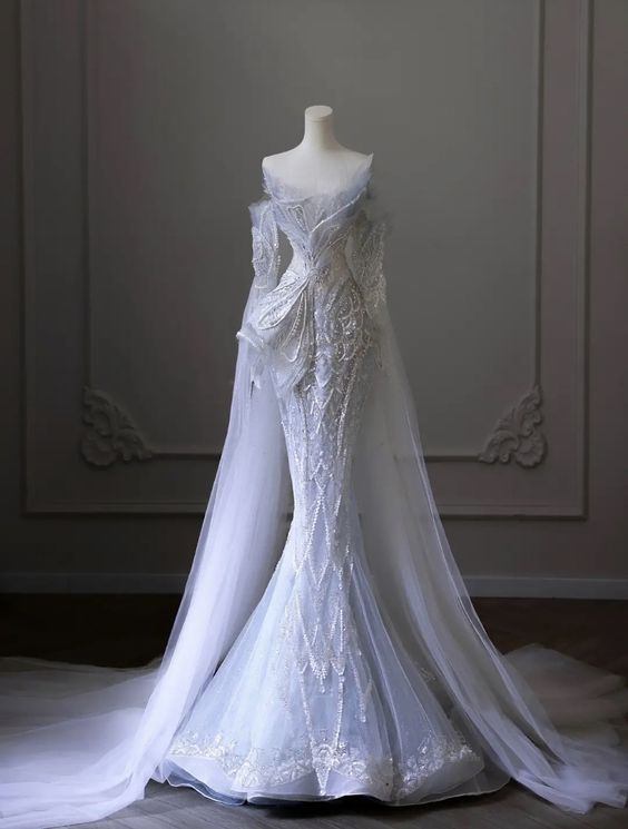 Vintage Lace Tulle Sweetheart Mermaid Wedding Dress Elegant Brides Dress DP631