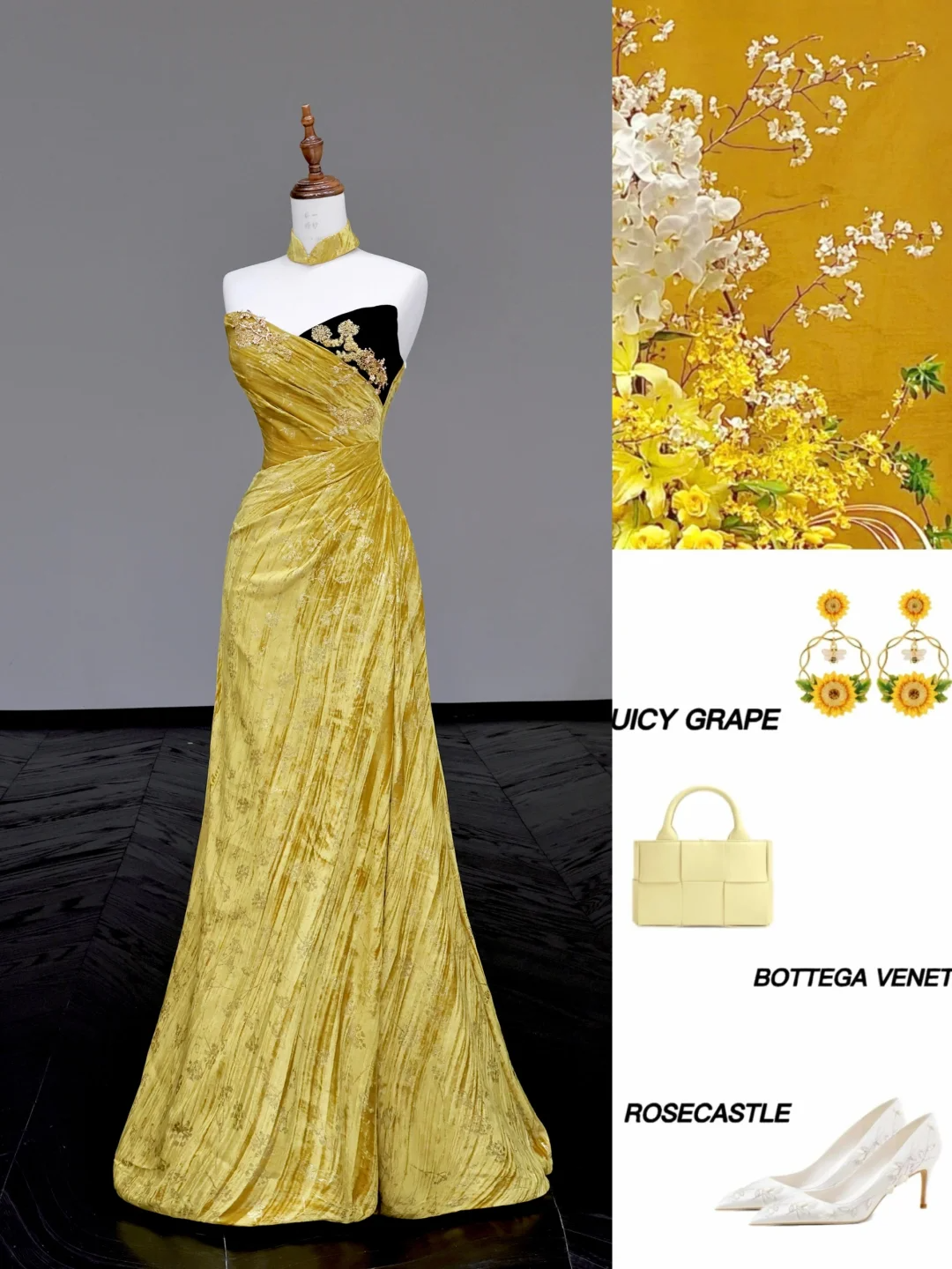 Gorgeous Mermaid Sweetheart Yellow Satin Long Prom Dress Party Dress Graduation Dresses DP700