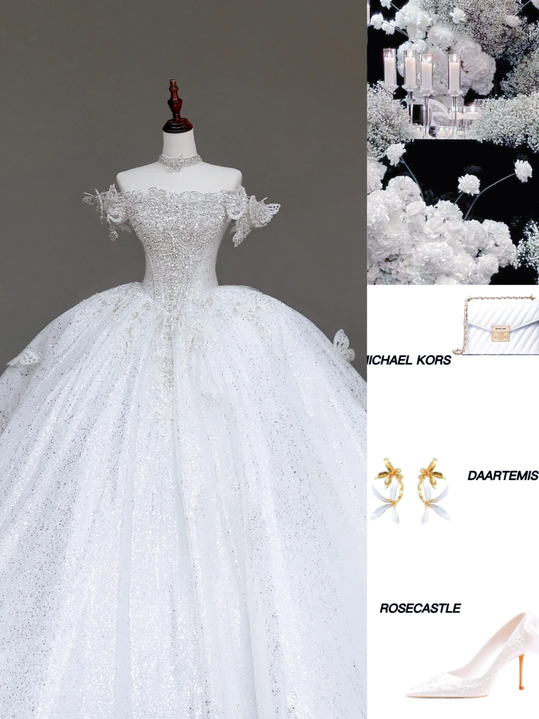 Unique Bridal Gown Ball Gown Off The Shoulder White Sequin Wedding Dresses Bridal Gowns DP719