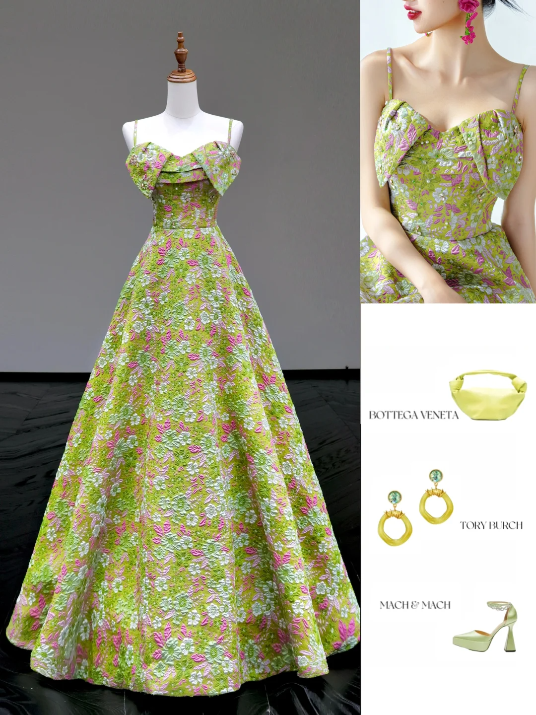 Gorgeous Ball Gown Spaghetti Straps Green Satin Long Prom Dress Party Dress Graduation Dresses DP789