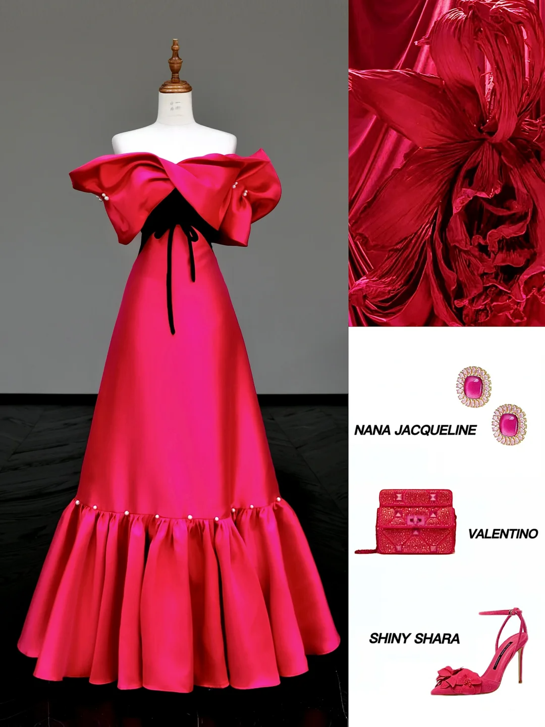 Gorgeous Ball Gown Off The Shoulder Hot Pink Satin Long Prom Dress Party Dress Graduation Dresses DP799