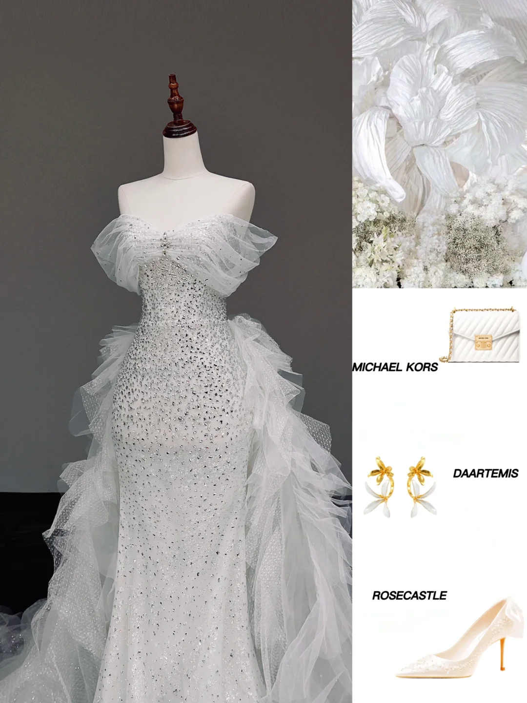 Timeless Bridal Gown Mermaid Sweetheart White Tulle Wedding Dresses Bridal Gowns DP873