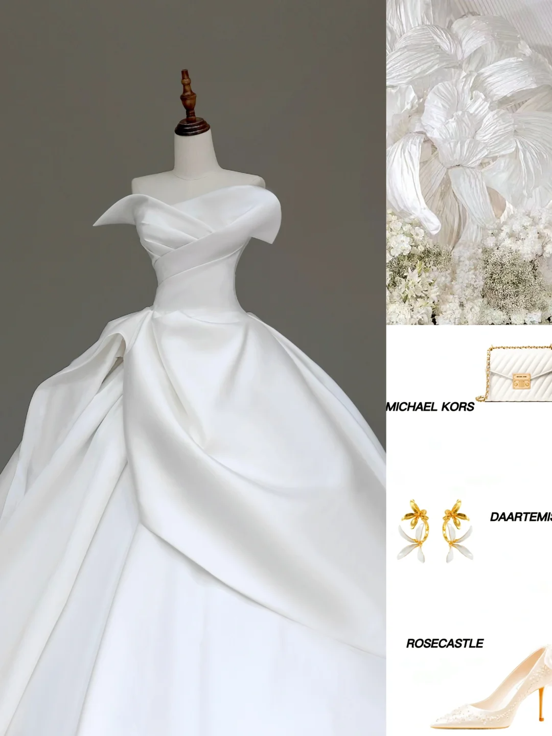 Timeless Bridal Gown Ball Gown Sweetheart White Satin Wedding Dresses Bridal Gowns DP850