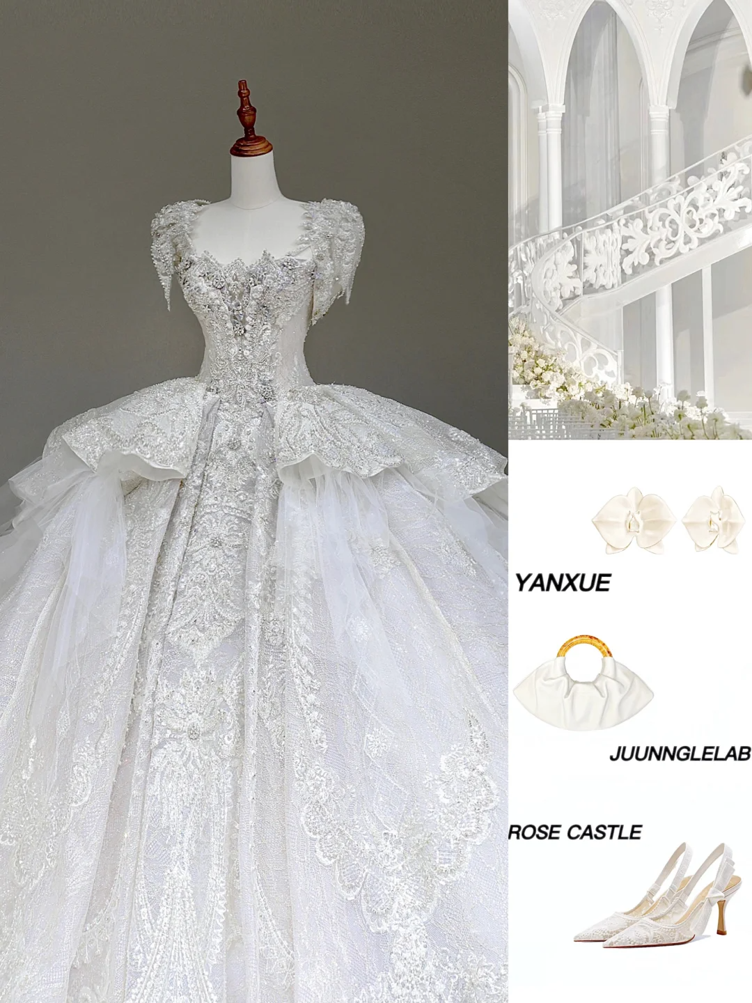 Princess Bridal Gown Ball Gown Square Neckline White Sequin Beads Wedding Dresses Winter Bridal Gowns DP877