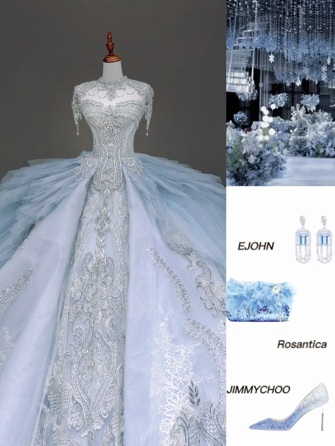 Princess Bridal Gown Ball Gown Strapless Blue Sequin Beads Wedding Dresses Bridal Gowns DP879