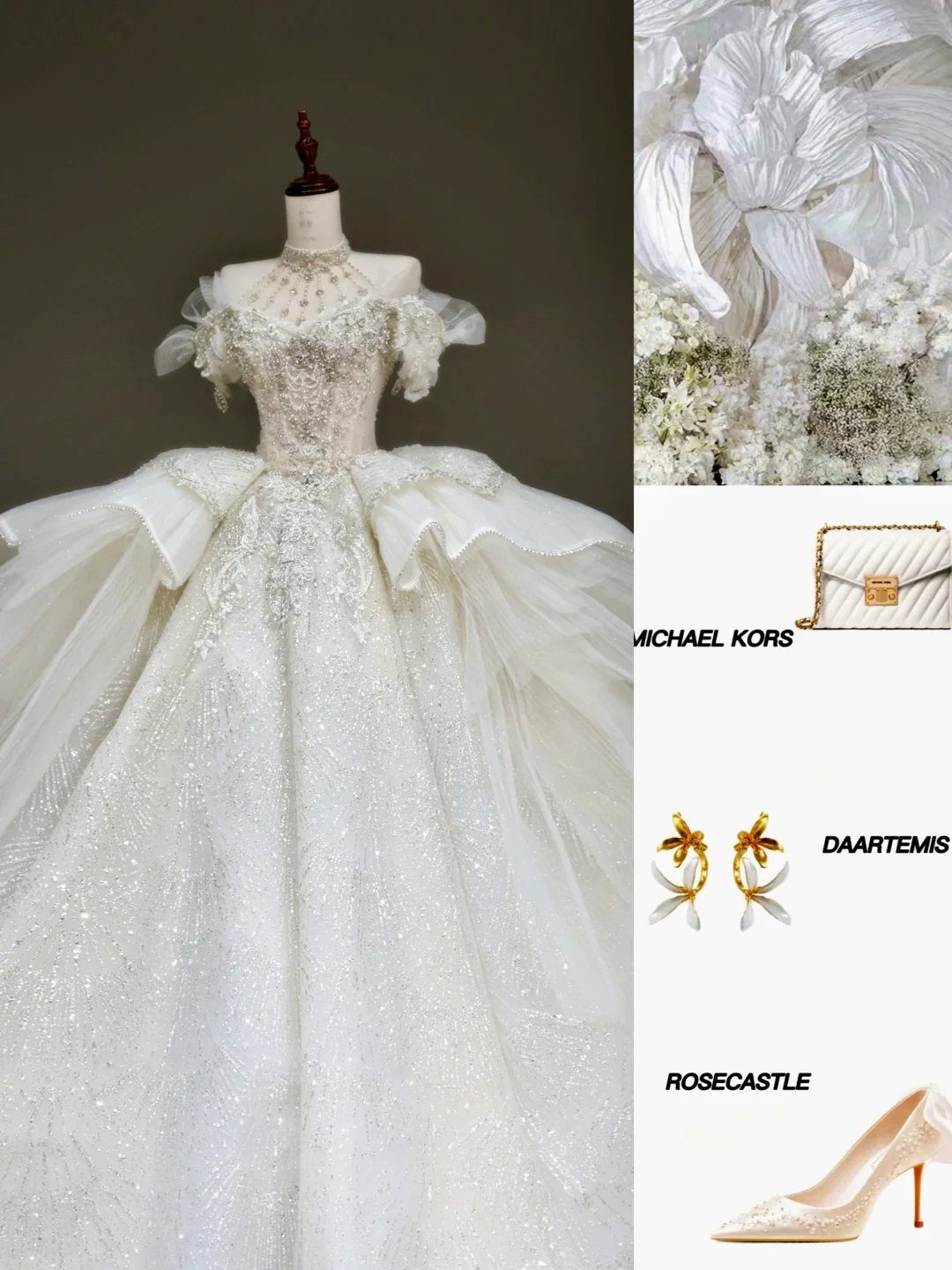 Princess Bridal Gown Ball Gown Off The Shoulder White Sequin Beads Wedding Dresses Winter Bridal Gowns DP886