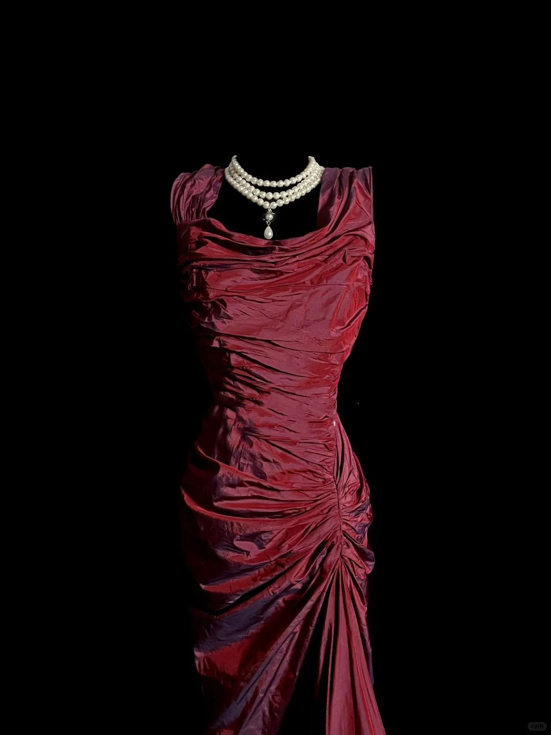 Vintage Mermaid Square Burgundy Taffeta Long Prom Dresses Evening Gowns Evening Dress DP931
