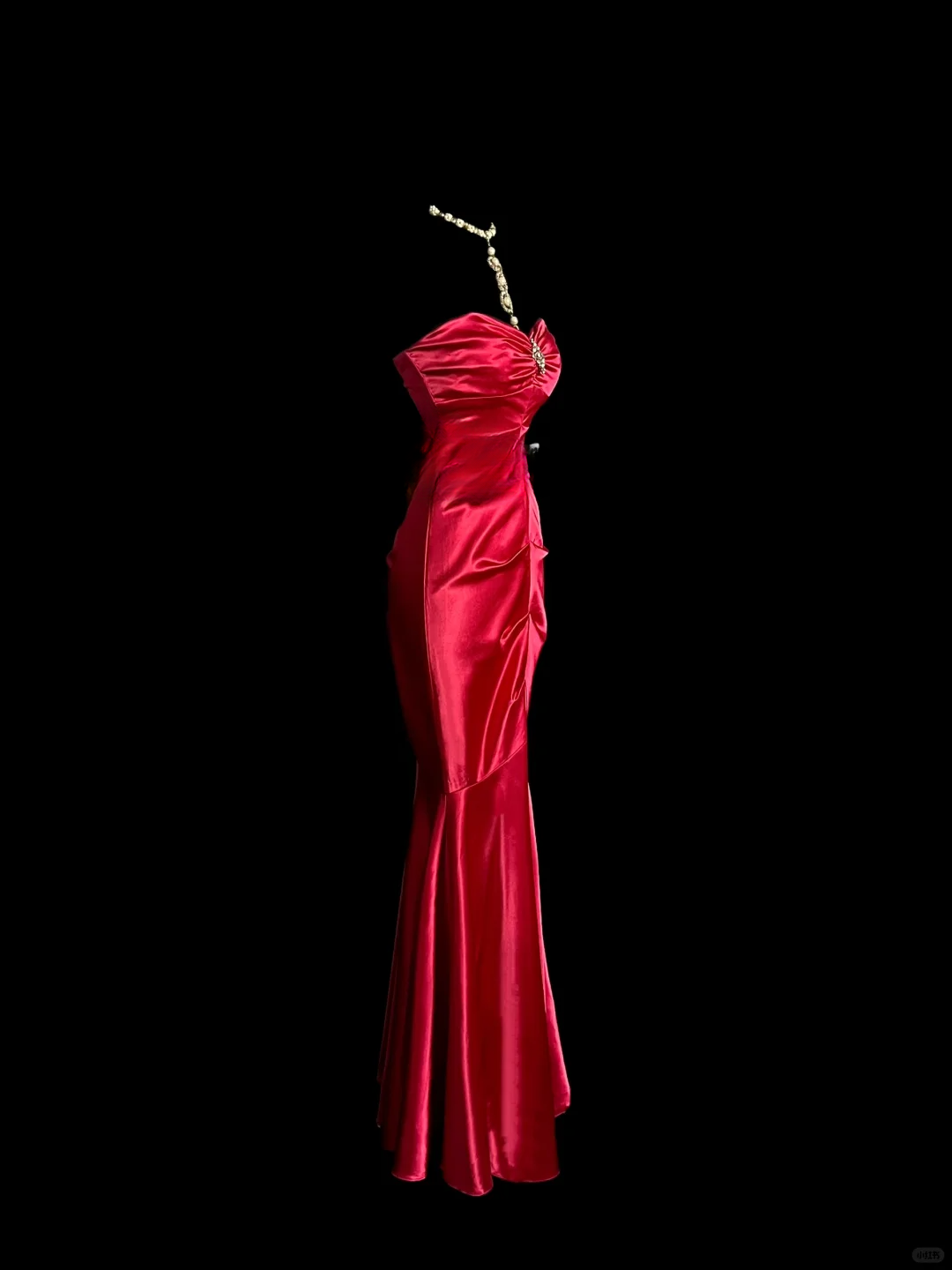 Vintage Mermaid Sweetheart Red Satin Long Prom Dresses Evening Gowns Evening Dress DP943