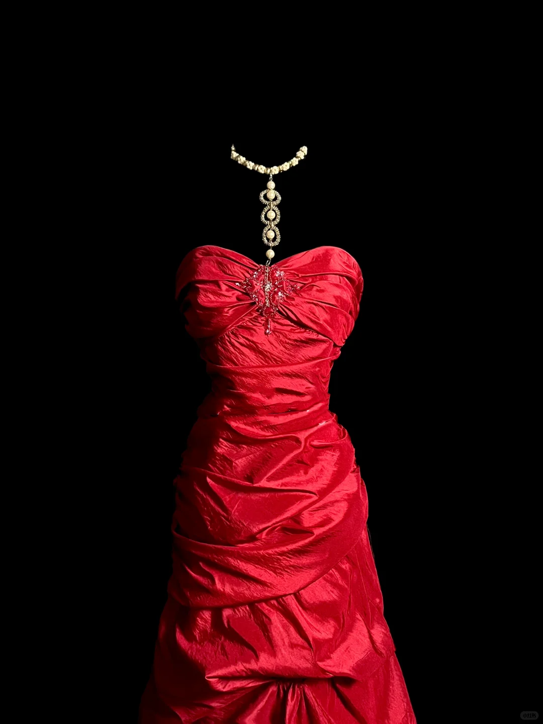 Vintage Mermaid Sweetheart Red Satin Long Prom Dresses Ruffles Evening Gowns Evening Dress DP945