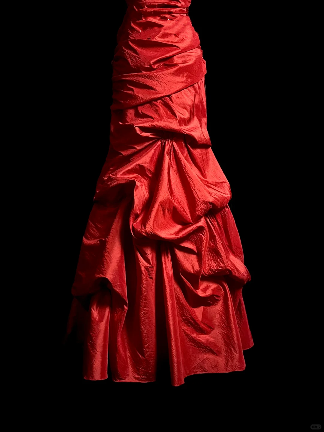 Vintage Mermaid Sweetheart Red Satin Long Prom Dresses Ruffles Evening Gowns Evening Dress DP945