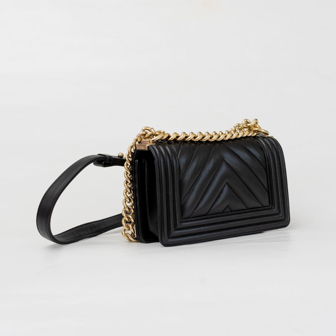 Chanel Small Chevron Black Le Boy Bag