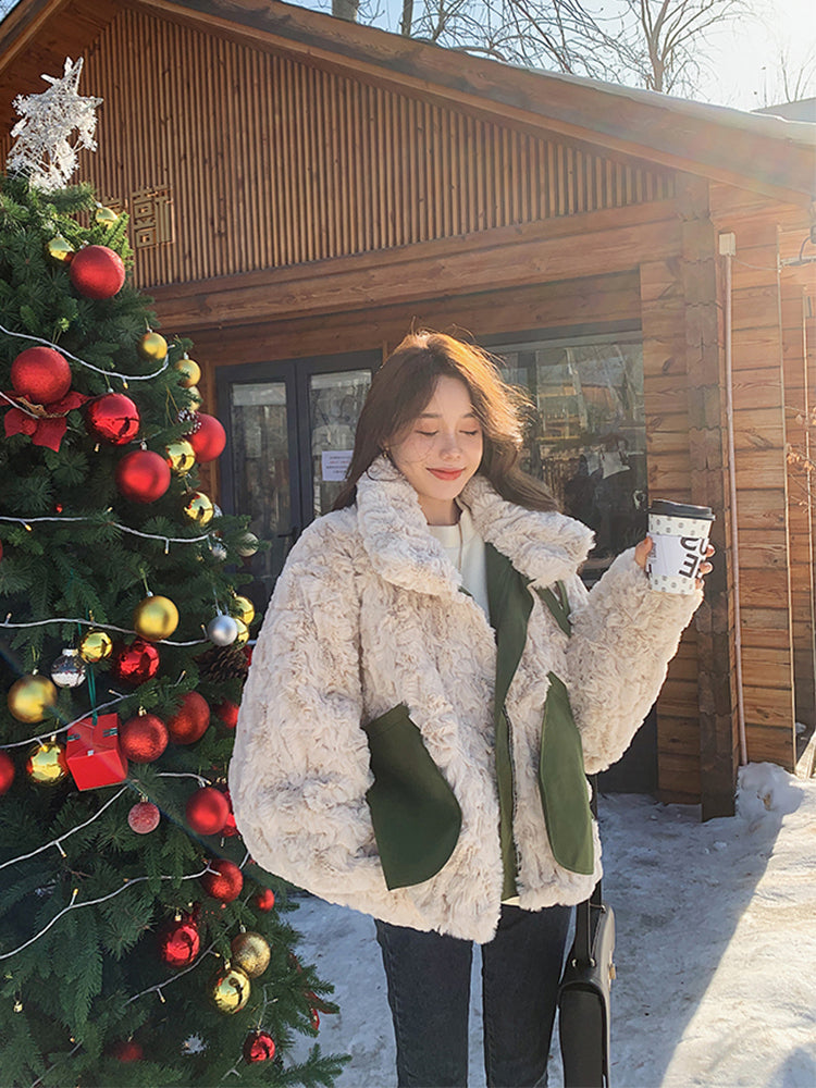 Cute Padded Jacket With Imitation Mink Fur ED0084