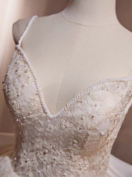 Off-white A-line v-neck mesh lace beaded short prom dress, Off-white birthday dress ED1070