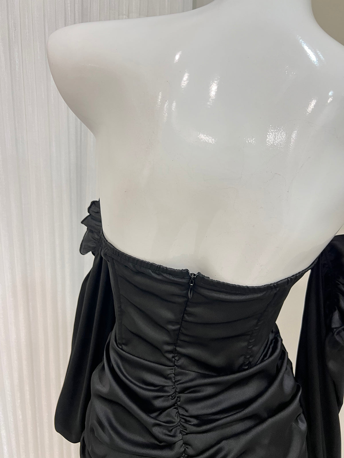 Black strapless long sleeve hip dress birthday party dress ED01076