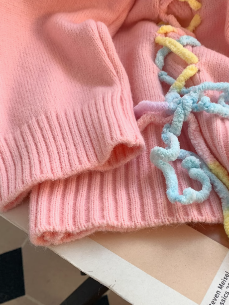 College style polo collar cute sweet long sleeve sweater ED0108