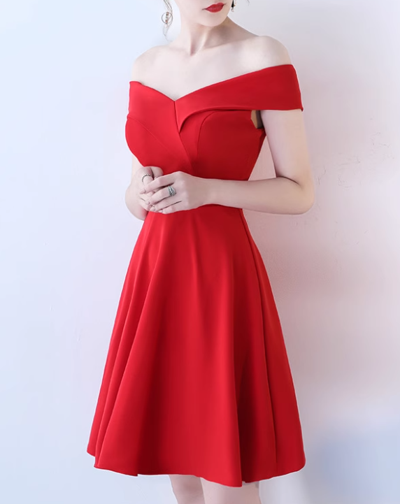 Simple Off Shoulder Dress Elegant Banquet Dress ED01185