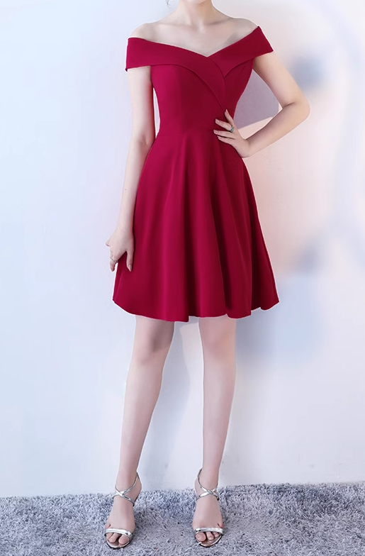 Simple Off Shoulder Dress Elegant Banquet Dress ED01185