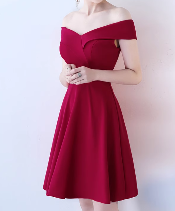 Simple Off Shoulder Dress Elegant Banquet Dress ED01185