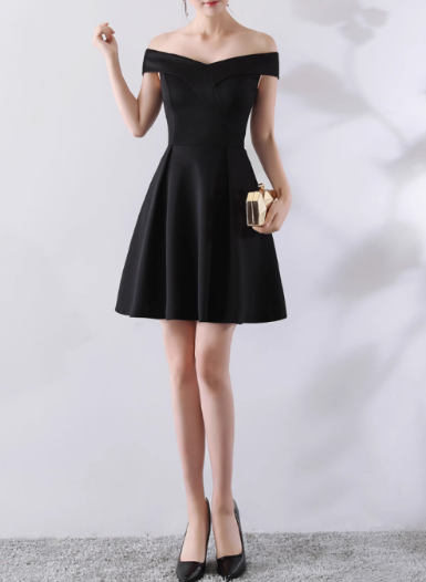 Simple Off Shoulder Dress Elegant Banquet Dress ED01185