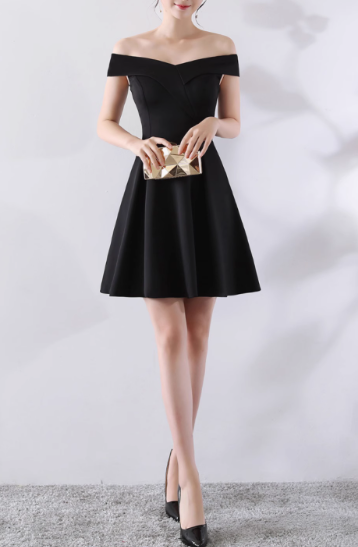 Simple Off Shoulder Dress Elegant Banquet Dress ED01185