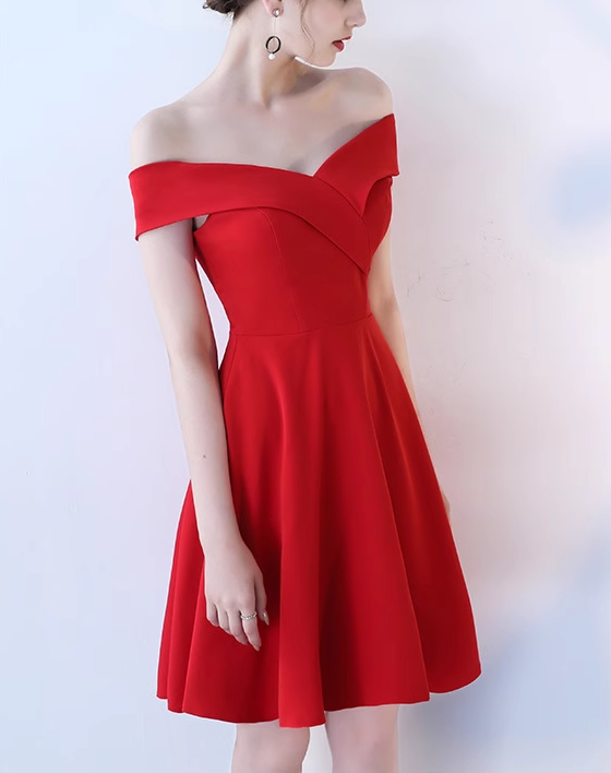 Simple Off Shoulder Dress Elegant Banquet Dress ED01185