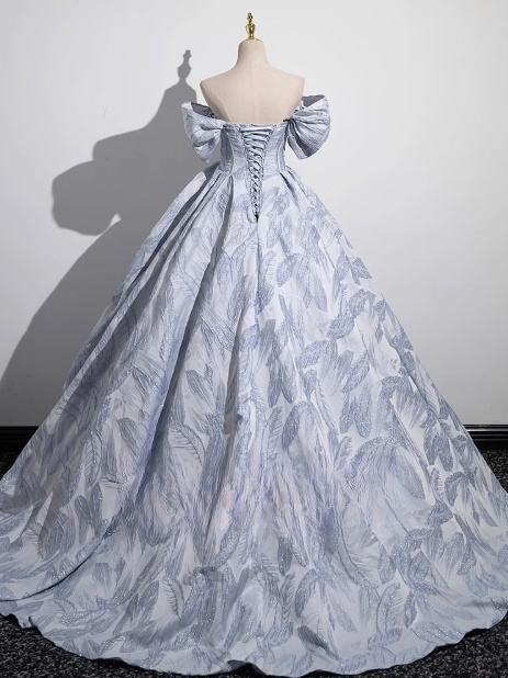 A-Line Strapless Satin Tulle Long Prom Dress, Elegant Formal Dress ED01228