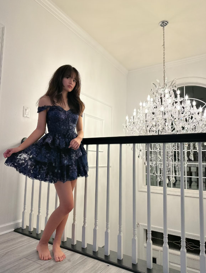 A-Line Sweetheart Tiered Short Homecoming Dress ED01328