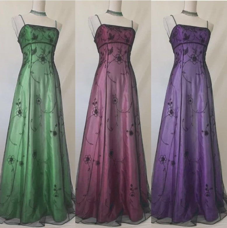 Vintage Blue Gradient Empire Prom Dresses Backless Romantic Beaded Evening Dresses ED01406