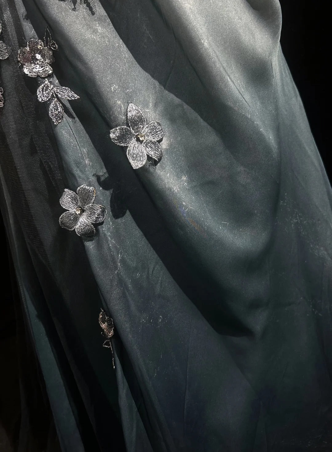 Elegant Chiffon Mermaid Spaghetti Strap Sequined Applique Long Prom Dresses🎐 Formal Evening Dresses  ED01646