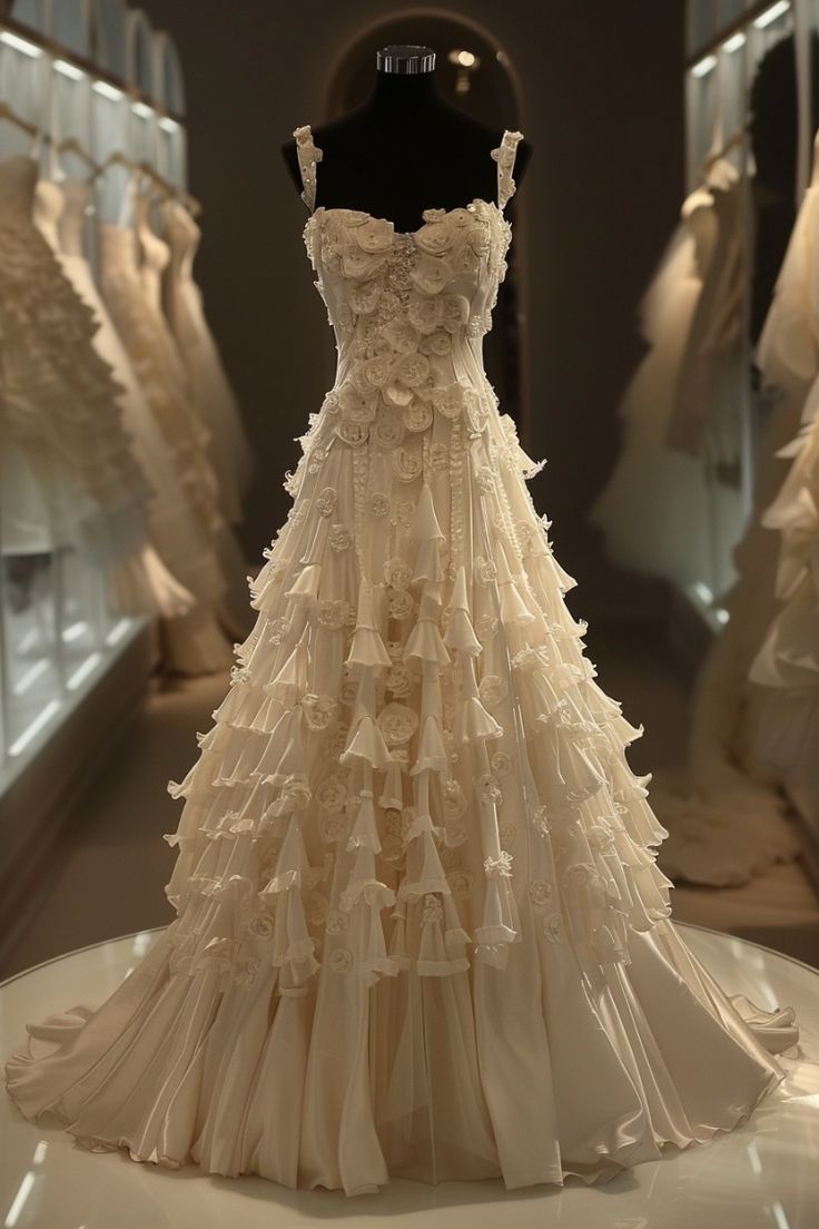 White A-Line Spaghetti Straps Chiffon Satin Long Wedding Dress with Beaded Appliques Simple Prom Dress ED01667