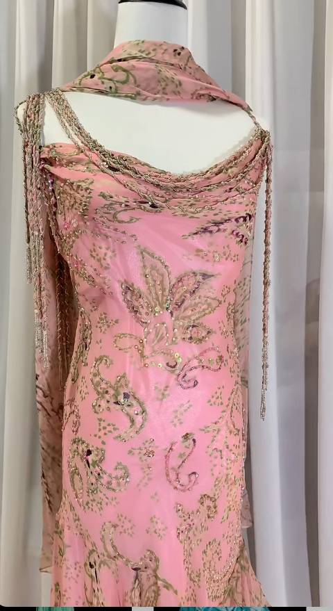 💕 Fairytale Pink Spaghetti Straps Mermaid Evening Gowns Vintage Elegant Beaded Silk Long Prom Dress Wedding Guest Outfits ED01724