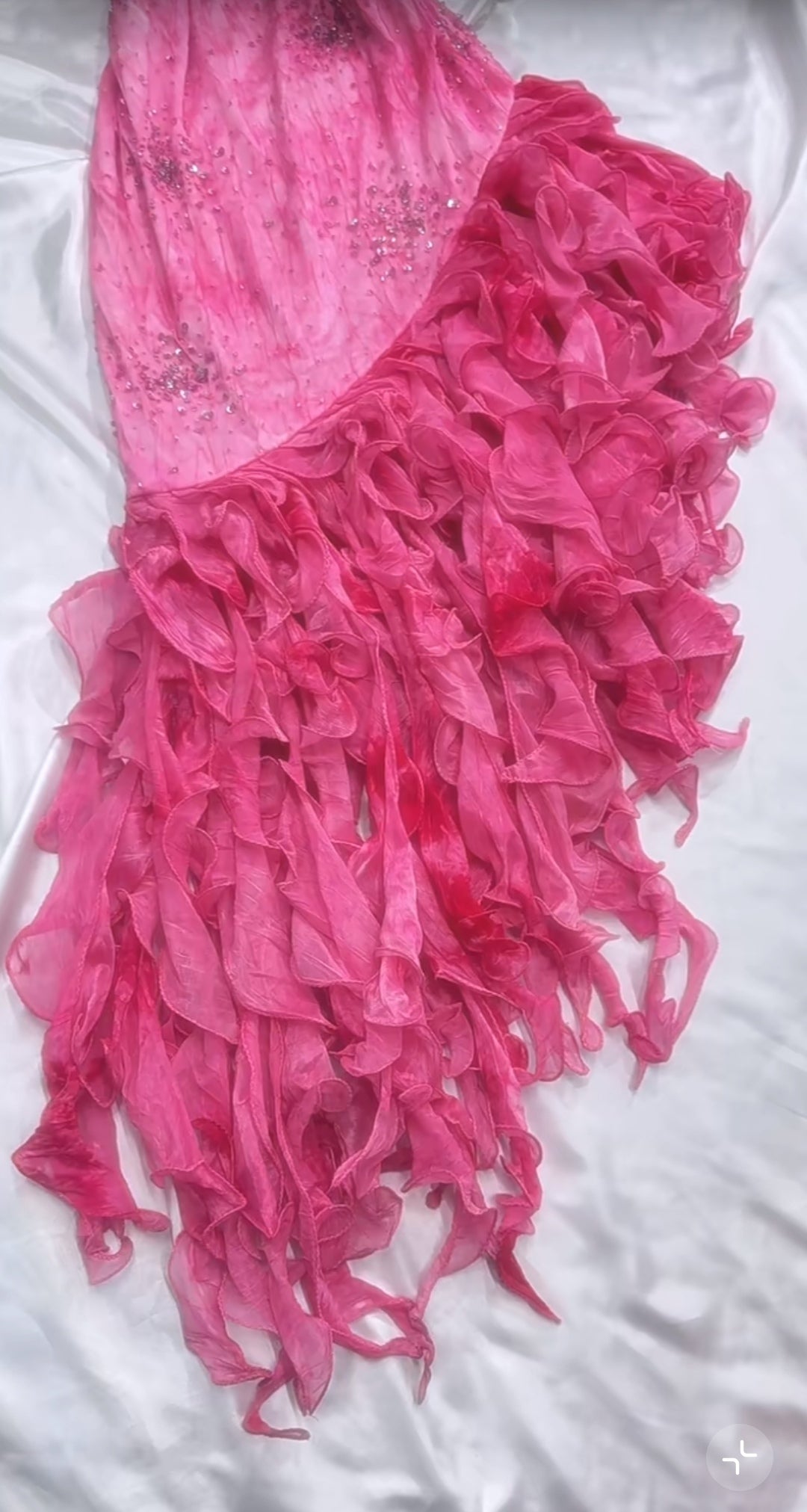 Pink Princess Style Beaded Chiffon Prom Dress for Party Glitter 90s Retro A-Line Evening Gown ED01955