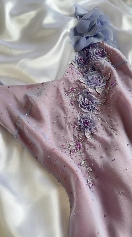 Vintage Purple Spaghetti Straps Sheath Sparkling Beaded Chiffon Short Prom Dresses Applique Party Dresses ED01991