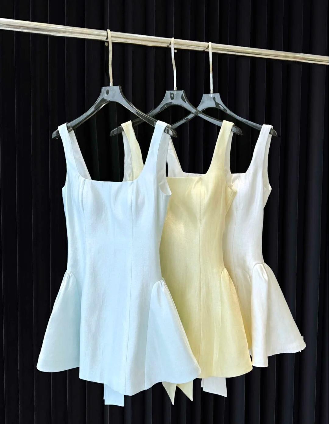 Cute Square Neck A-line Backless Bow Short Prom Dress Sweet Homecoming Dress ED02115