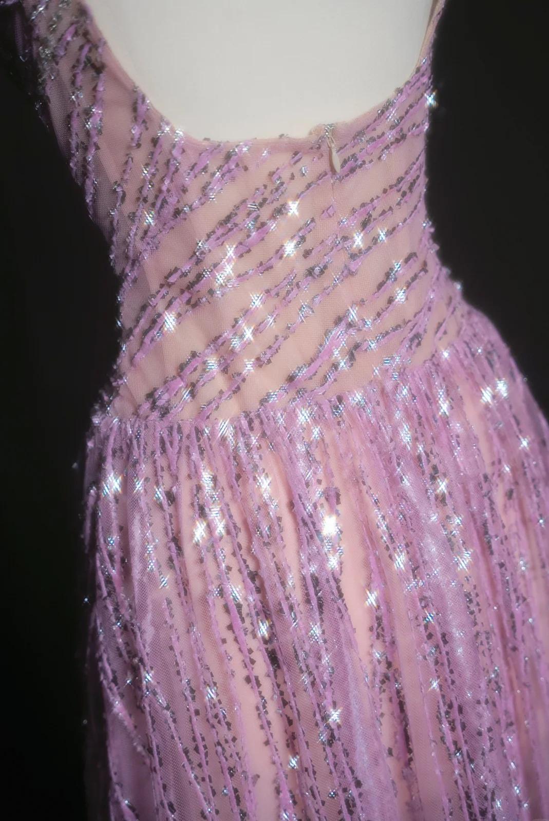 Gorgeous Purple Square Neck A-Line Sequin Prom Dresses Sweet Birthday Party Dress ED02477