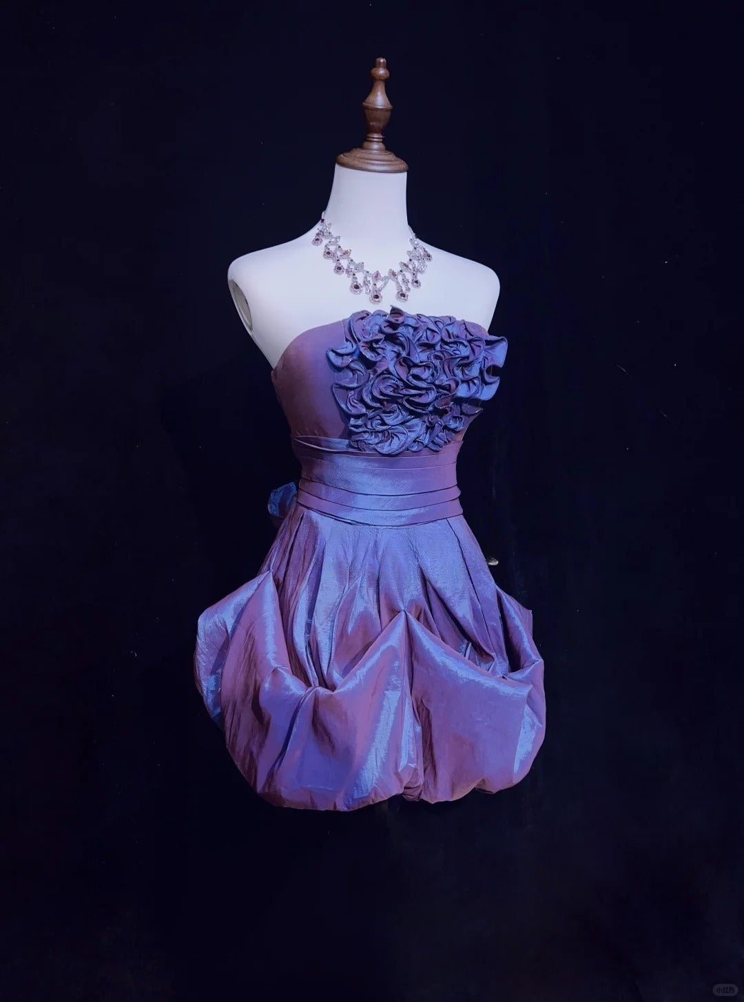 Stunning Purple Strapless A-Line Taffeta Short Prom Dresses Homecoming Dresses ED02573
