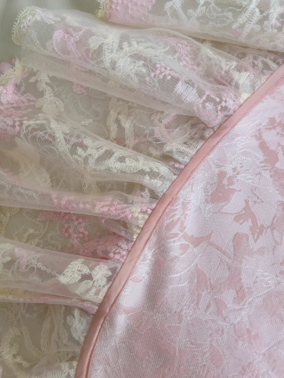 Sweet Pink Spaghetti Straps A-Line Satin Jacquard Lace Short Prom Dresses Homecoming Dresses with Beading ED02738