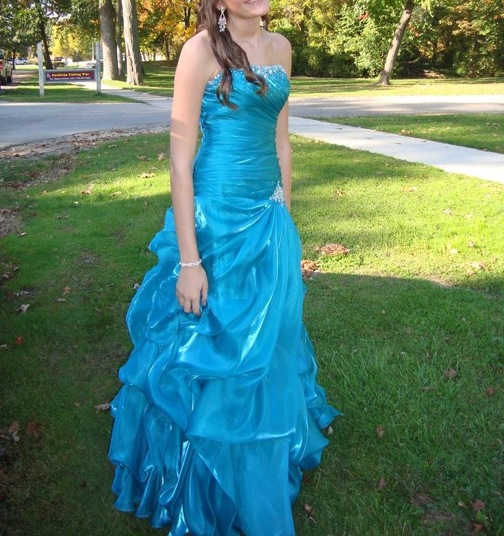 Sweet Blue Strapless A-Line Tulle Beaded Long Prom Dresses Birthday Evening Gowns ED02853