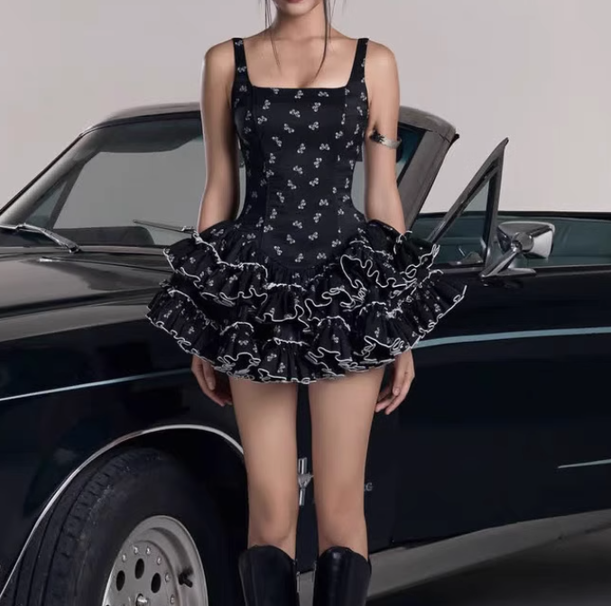 Elegant Black Square Neck A-Line Satin Short Prom Dresses Cocktail Party Dress ED02956