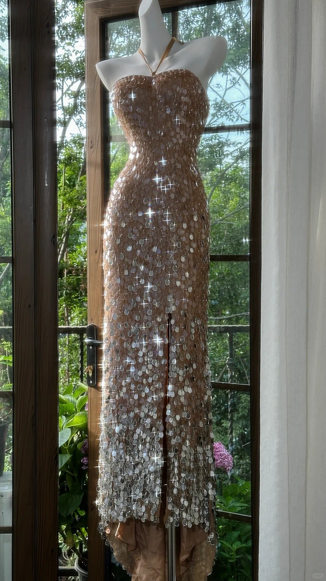 Stunning Halter Neck Sheath Sequin Long Prom Dresses Formal Elegant Evening Gowns ED02989