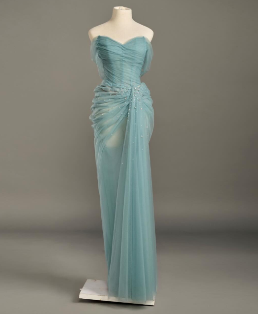 Sweet Light Blue Off-shoulder Sheath Tulle Long Prom Dresses for Bar Mitzvah & Birthday ED03062