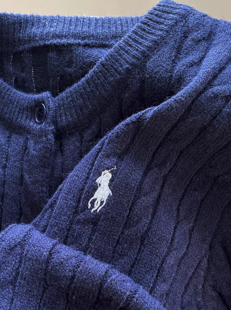 Grey Vintage Cable Knit Cardigan ED0318