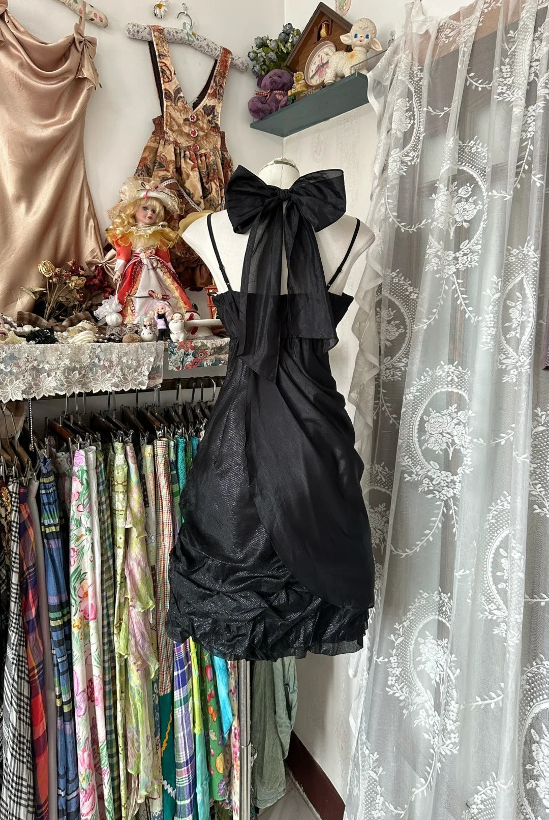Vintage Black Halter Neck A-Line Chiffon Short Party Dresses Birthday Evening Dresses ED03202