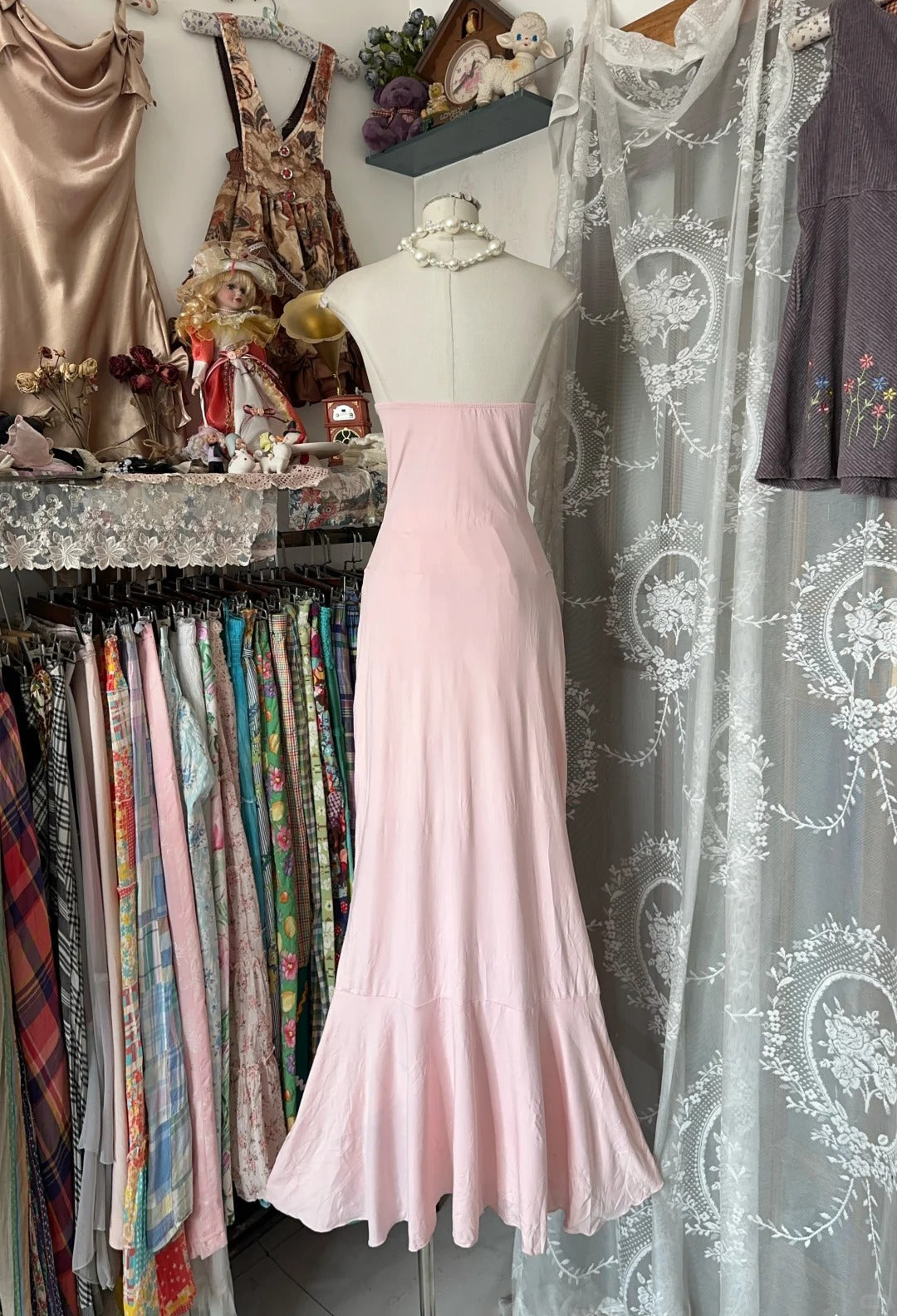 Sweet Pink Strapless Sheath Chiffon Prom Dresses, Pleated Evening Gowns ED03216