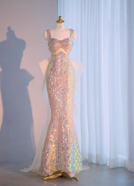 Elegant Sweetheart Mermaid Sequin Long Prom Dresses Formal Evening Gowns ED03219