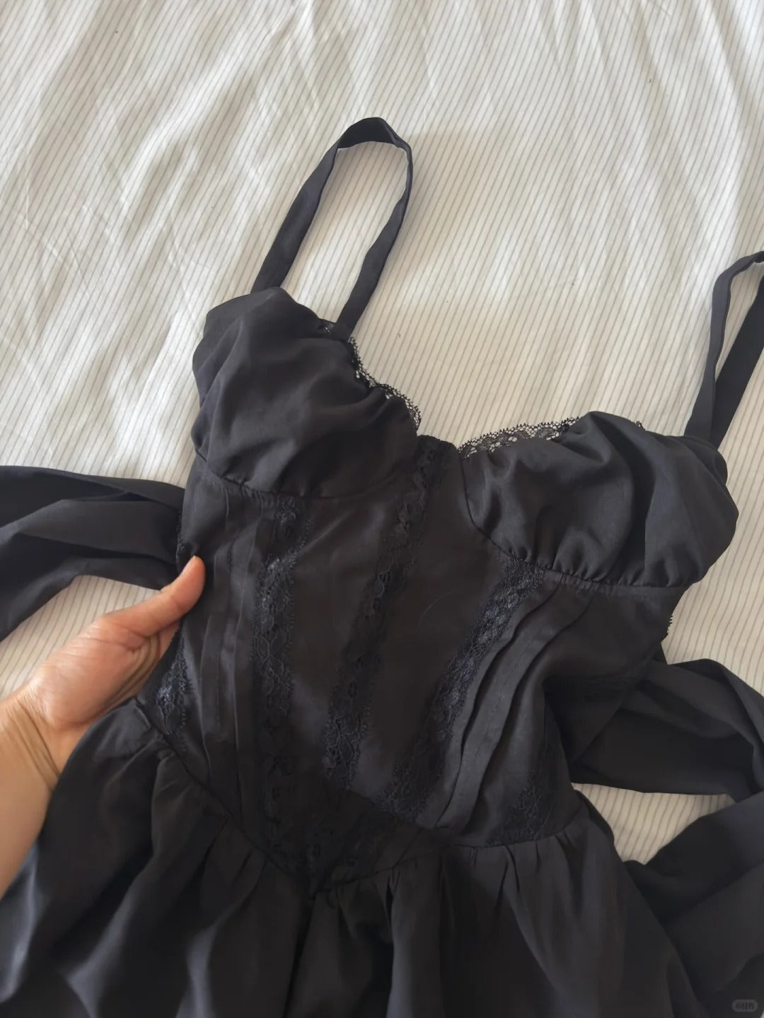 Fashionable Black Thin Strap A-Line Short Prom Dresses Birthday Party Dress ED03247