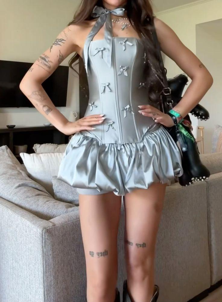 Sweet Corset Silver Grey Strapless Short Homecoming Dress ED03295